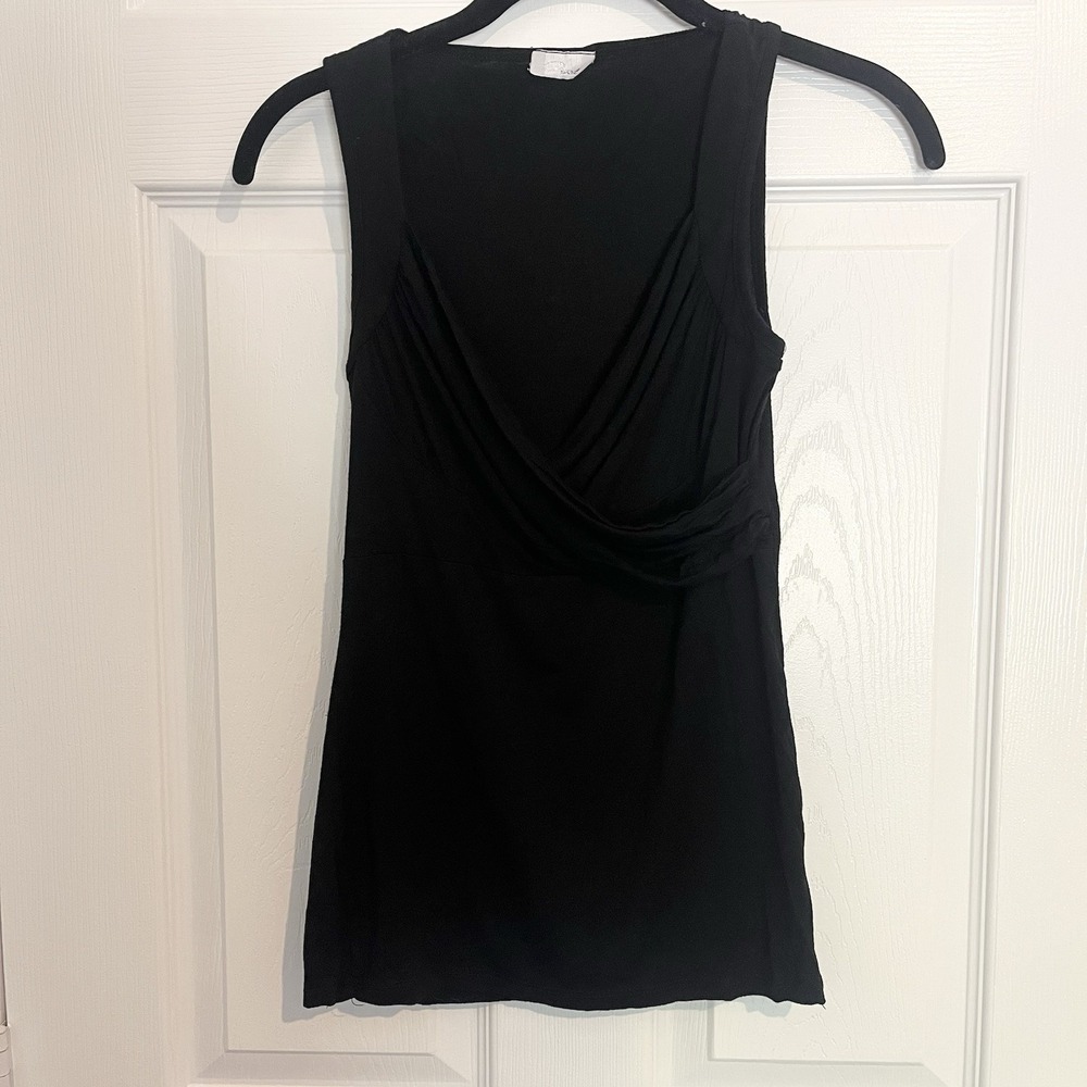 Womens Y2K 90s Black Sexy Faux Wrap Tank Top Coquette Whimsigoth Feminine Small